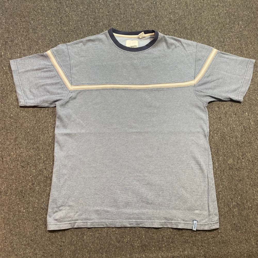 Point Zero TShirt Sz XL Mens Blue Skater Streetwear Retro Chest Stripe Tee